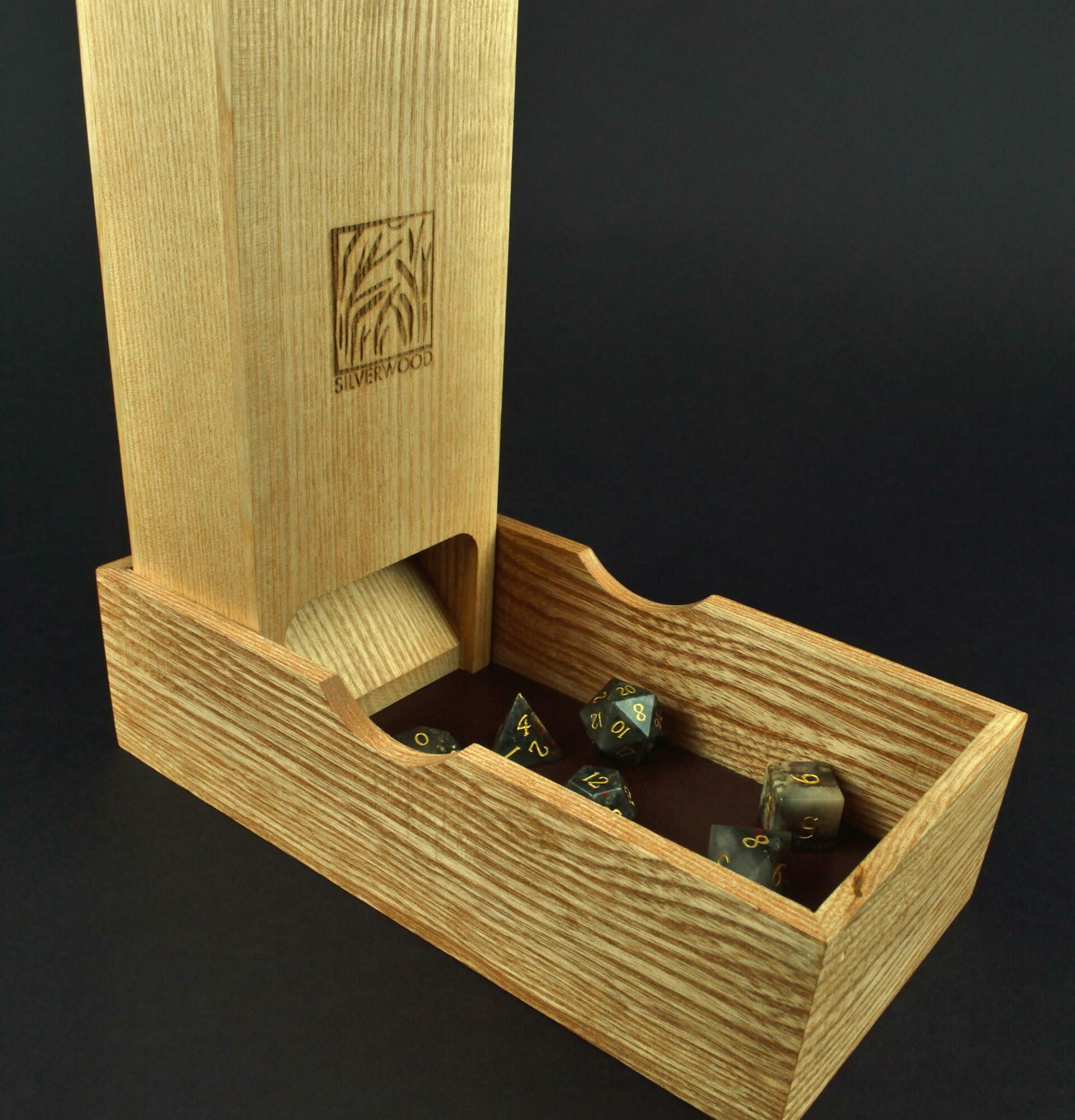 DTA_Ash_Open_3-4 Dice Tower Artisan - Ash