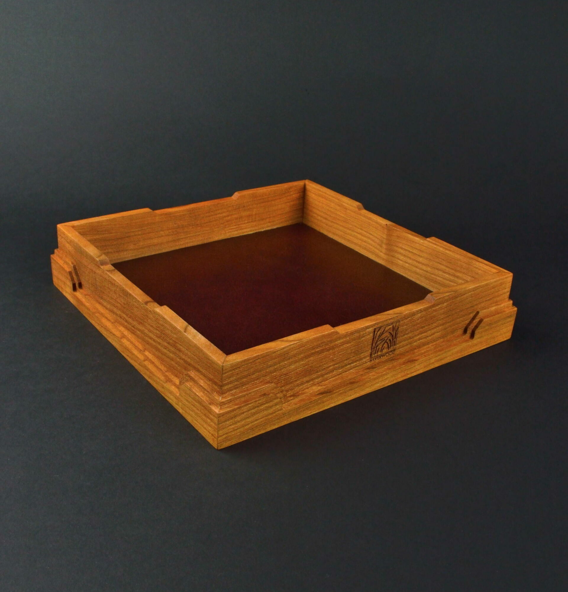 Cherry Stout-Heart Dice Tray - UK made - Full view no dice