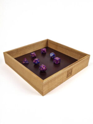 DYA-Ash-Full-dice-gaming-dice-tray-ttrpg-board-game-dnd Gaming Dice Tray - Ash Artisan - Full view with dice