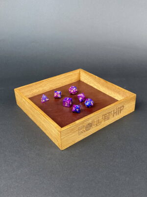 DYORFTH1 Roll From The Hip branded Oak Dice Tray by Silverwood Gaming
